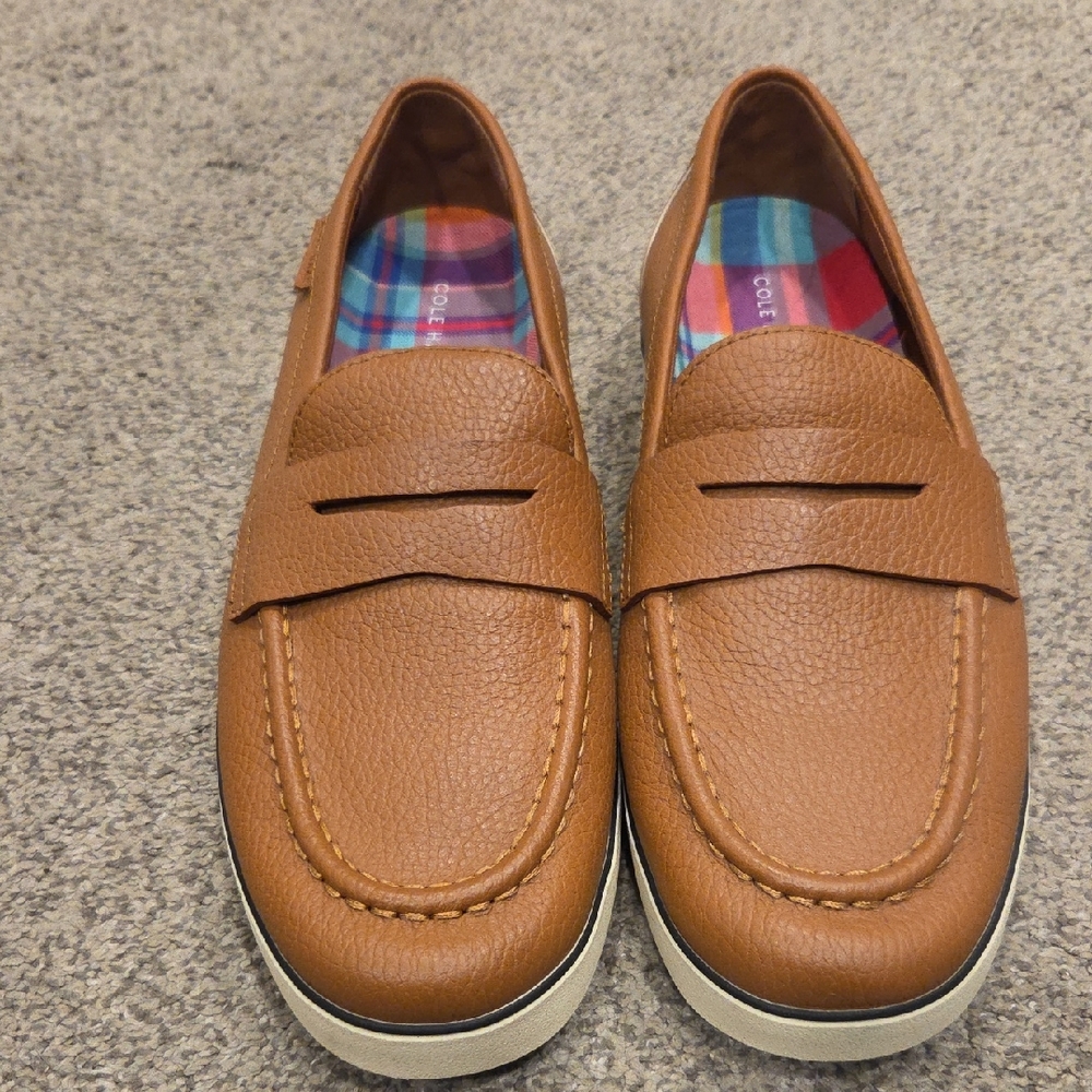 Cole Haan Women's Brown Loafers with Plaid Insole